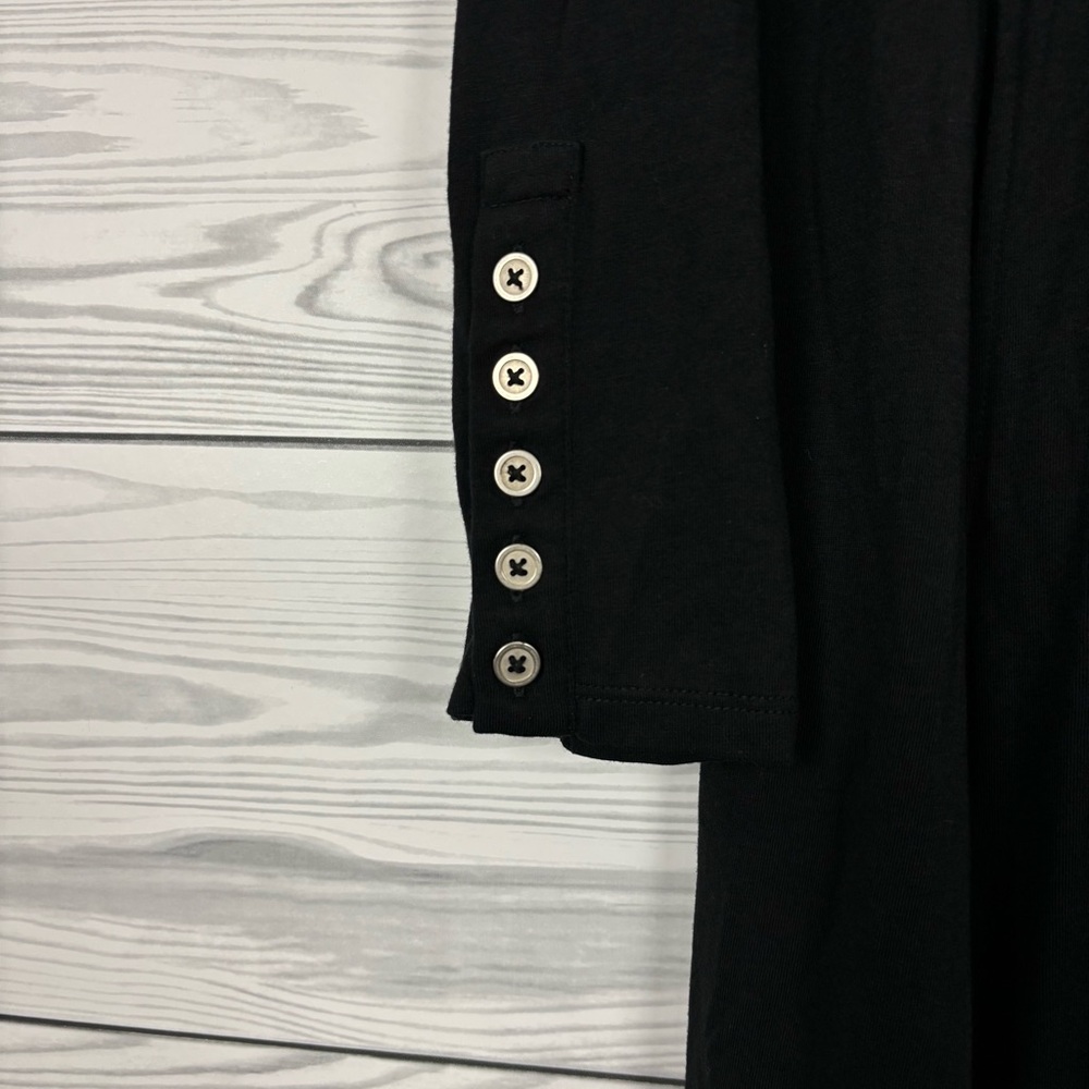Soft Surroundings Black Jackie Knit Midi Dress Size Large Modal Blend - Picture 3 of 8